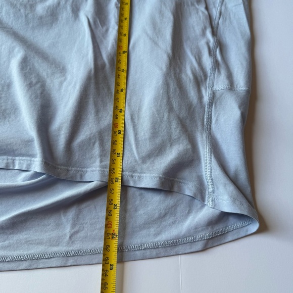 Lululemon Back in Action Short Sleeve Shirt Pima Blue Linen Large - Picture 7 of 9